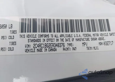 2014 Chrysler Town & Country Touring z USA, uszkodzony, nr VIN 2C4RC1BG2ER348376